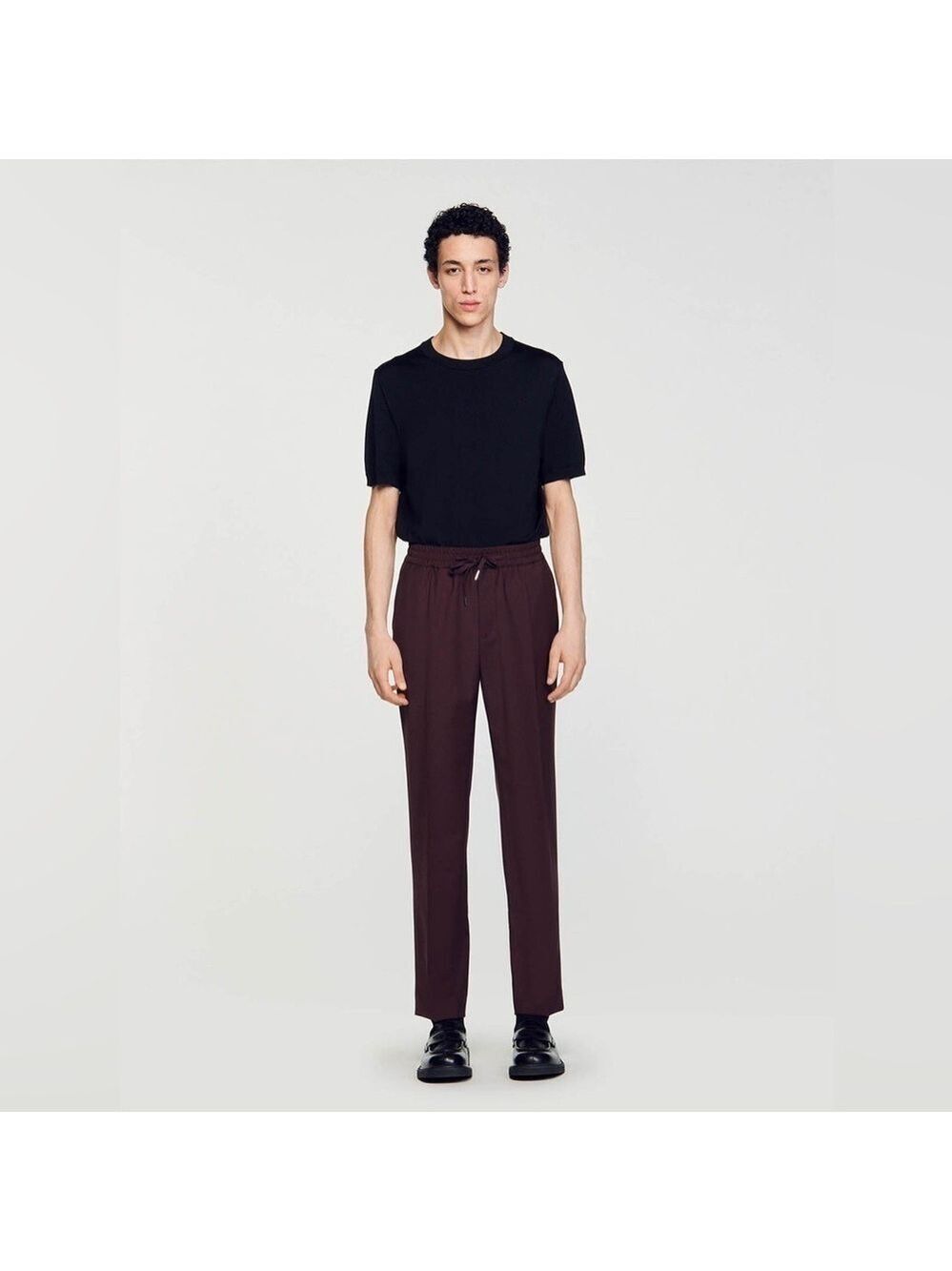 Sandro Wool Blend Jogger Style Trousers Sz Euro 38